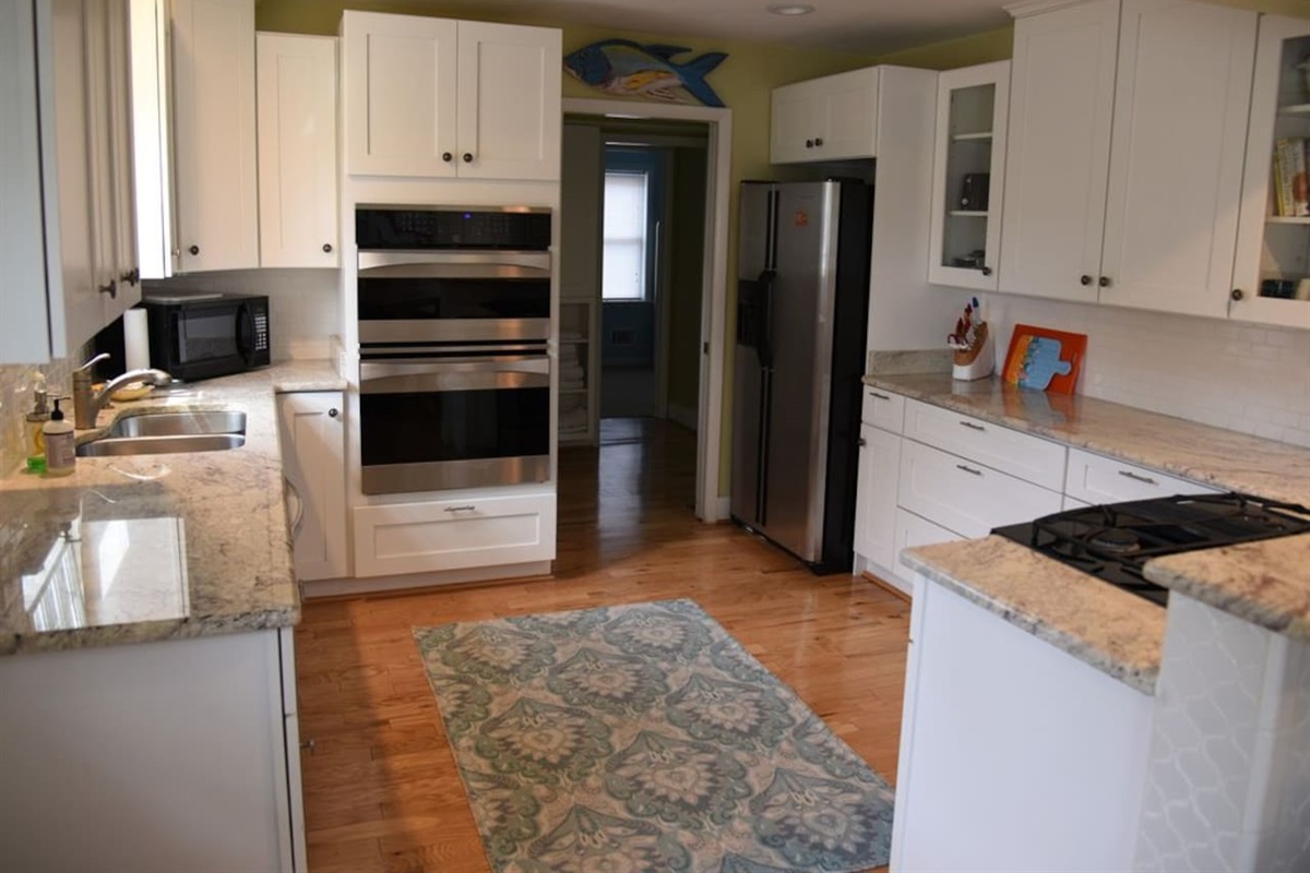 Fully stocked kitchen.
