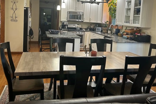 Full kitchen with all cooking necessities.