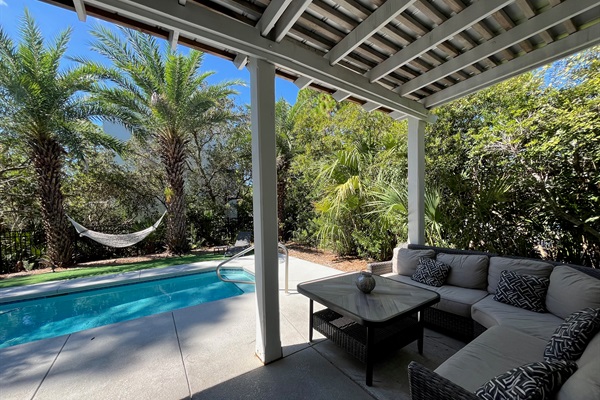 and cozy sectional on the veranda.