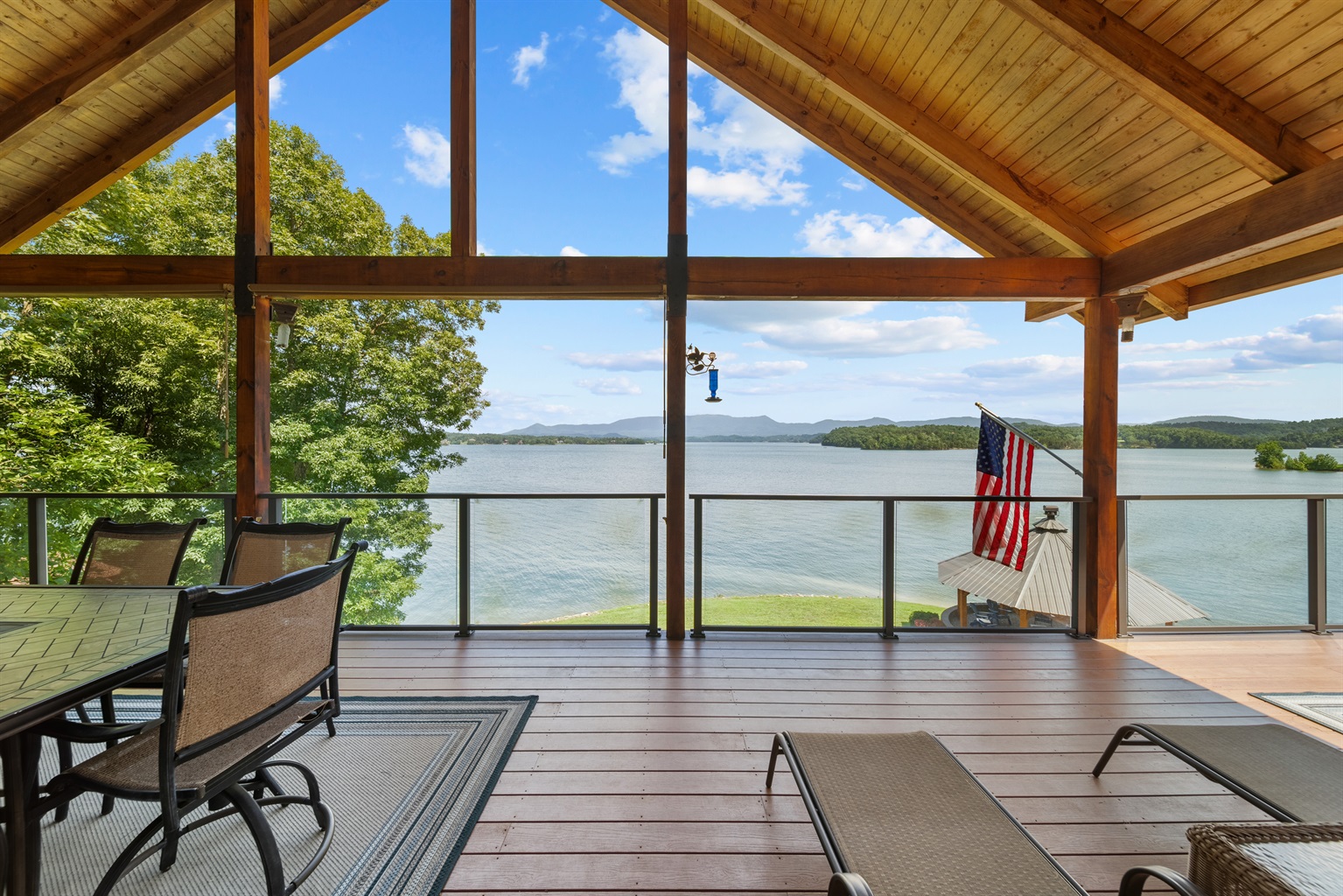 View of Lake & Mountains from top patio