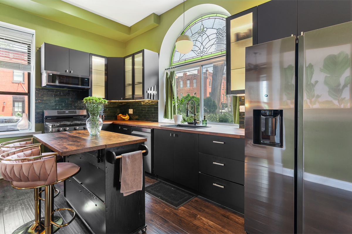 A modern kitchen with all the essentials for everything from morning coffee to dinner at home.