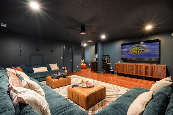 An 85" TV bring the cinema experience right into your stay.