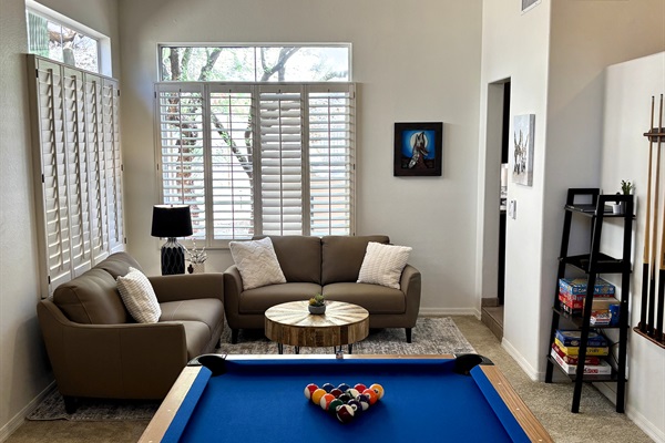 Lounging area in game room