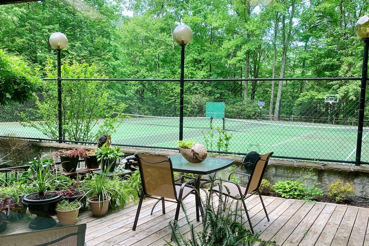 Access tennis courts at 2 of Chalet Village's clubhouses! See our listing details for clubhouse/amenities access dates.