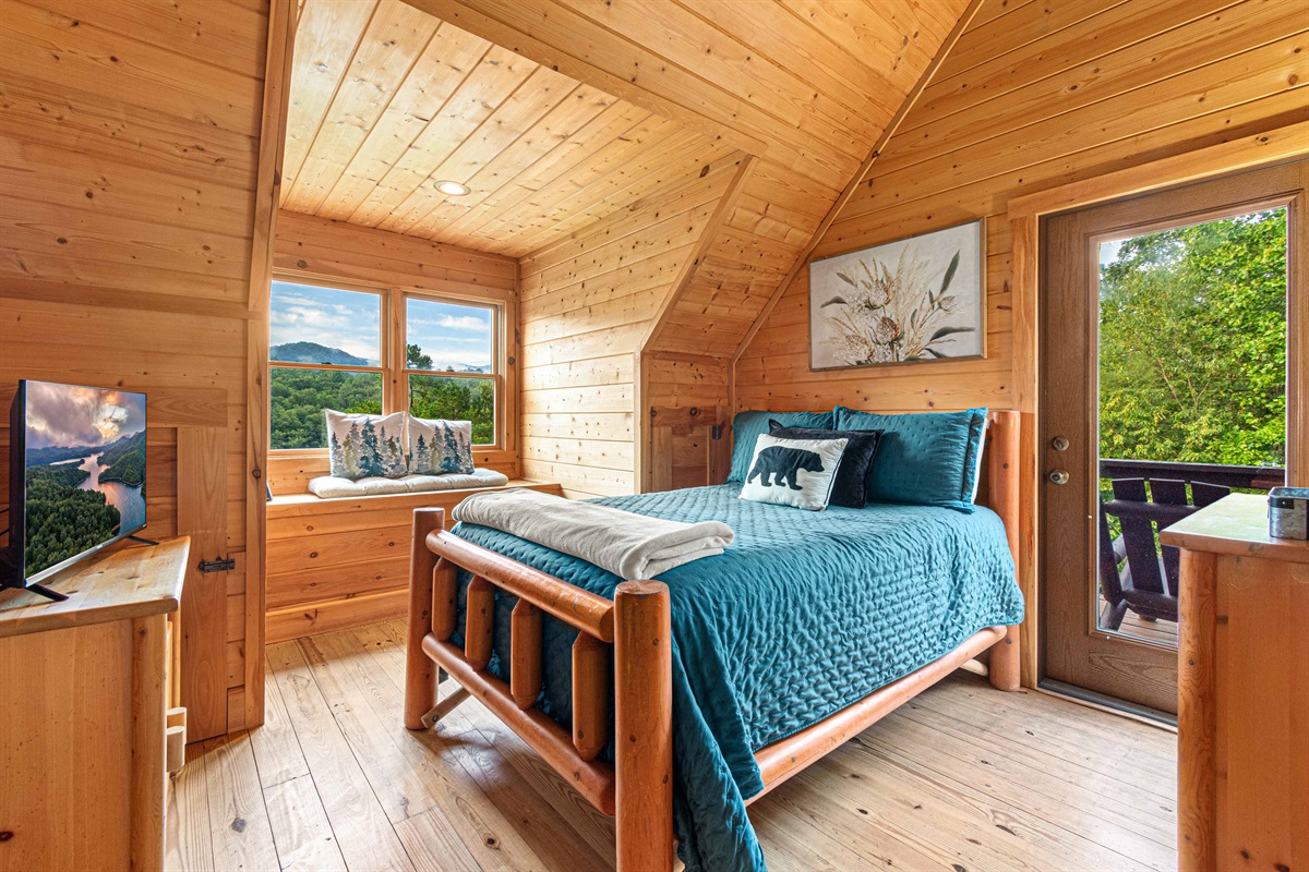 Upstairs Bedroom 1: Scenic views and rustic charm await in this inviting mountain escape!