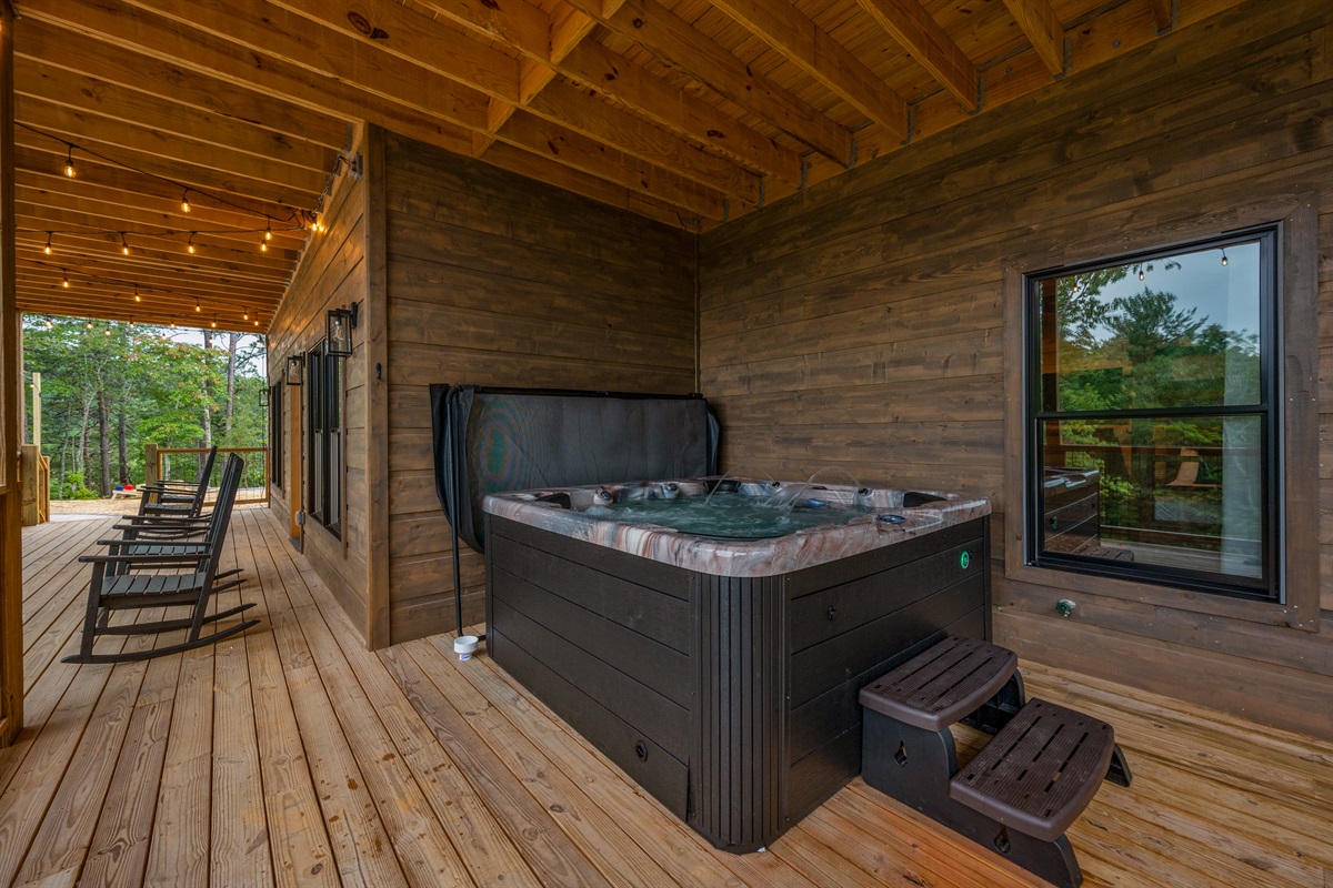 Private 6 person hot tub