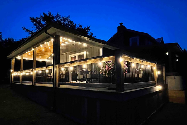 Deck at night.