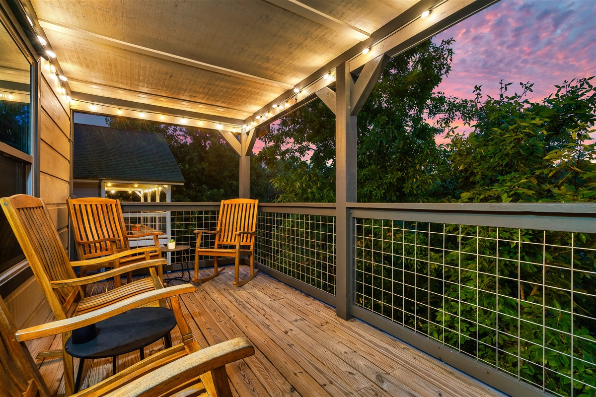 Enjoy Sunset Views at the Upper Balcony Seating Area