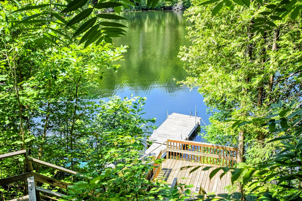 View of dock and lake from upper part of stairs