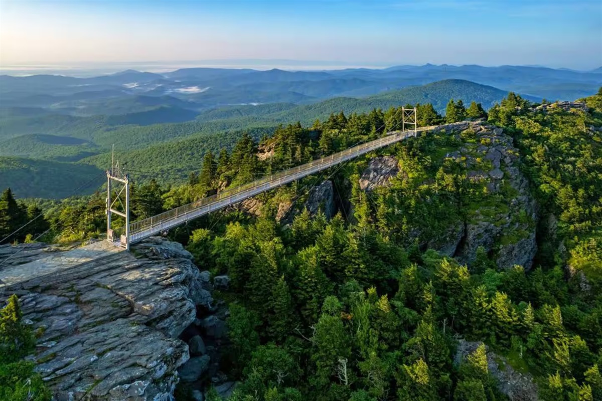 There is nothing like the Mile High Bridge at Grandfather Mountain, which is one of the top attractions in NC! The bridge no longer swings, but offers a stunning panoramic view. 13 miles away