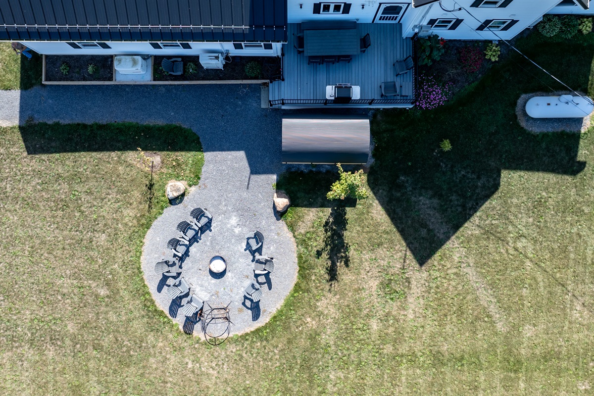 Beautiful aerial shot showcasing the perfect blend of outdoor fun and peaceful privacy