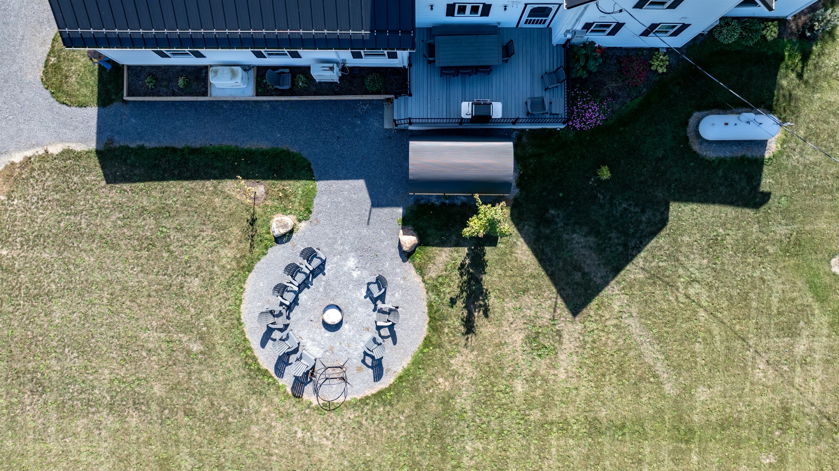 Beautiful aerial shot showcasing the perfect blend of outdoor fun and peaceful privacy