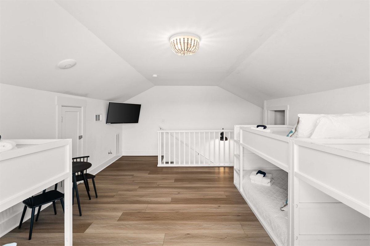 Side B 4th Floor: Spacious bunk room built for the whole crew to sleep in style.