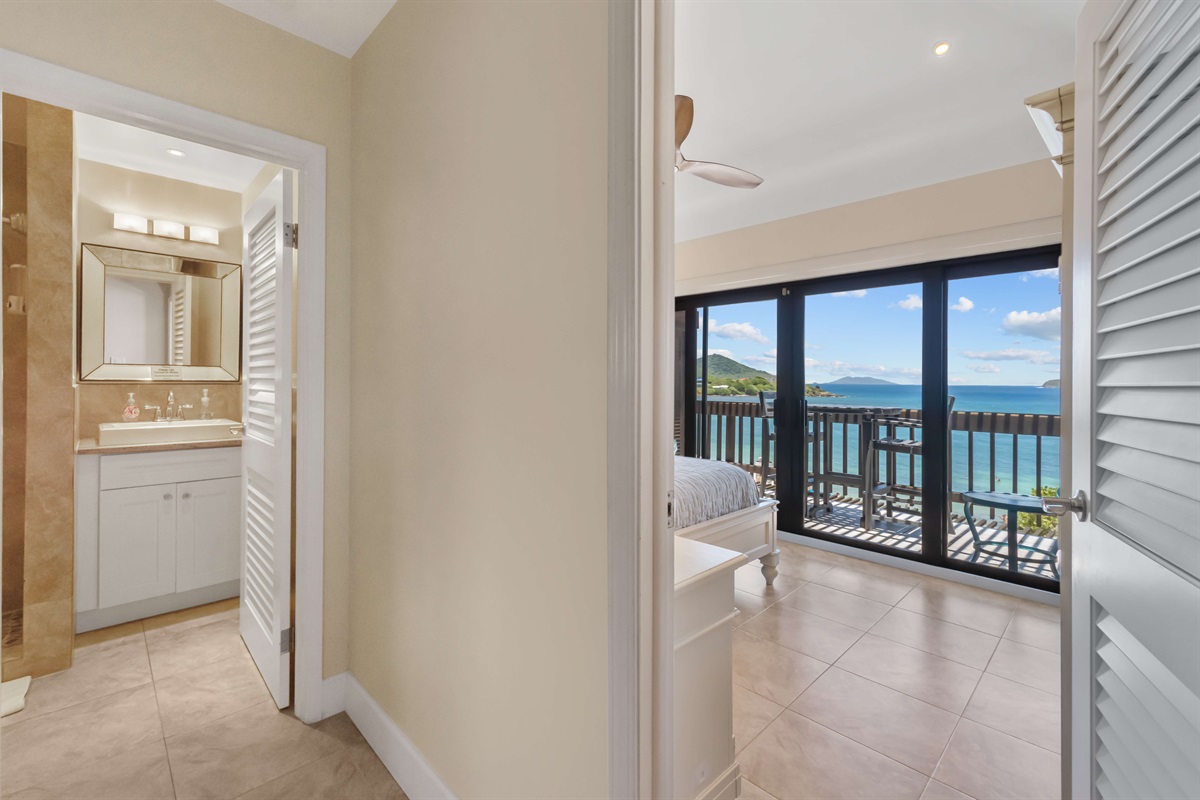 The upstairs full bathroom is located between both bedrooms