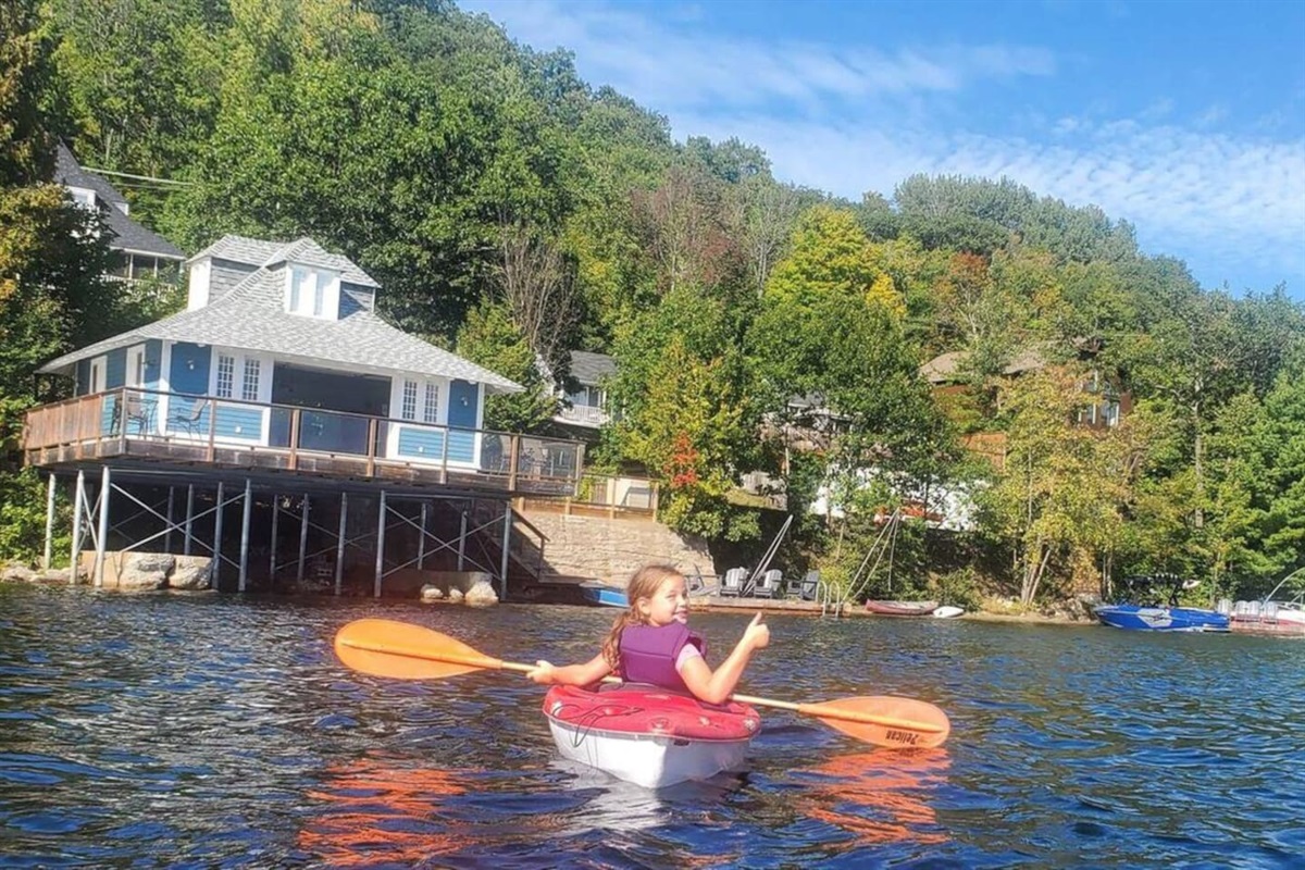 View of boathouse from Lac McGregor