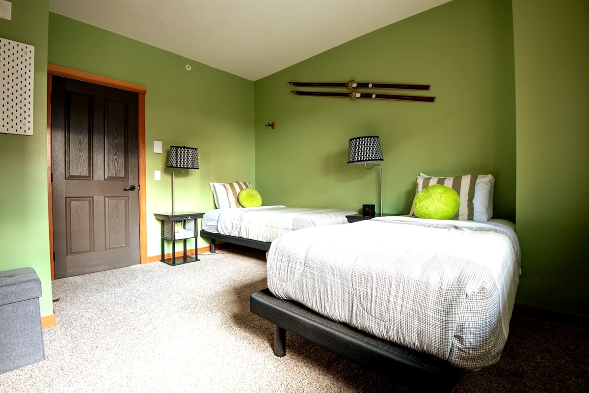 The two TwinXL beds can be moved to be side by side, or converted to a single King size bed. 