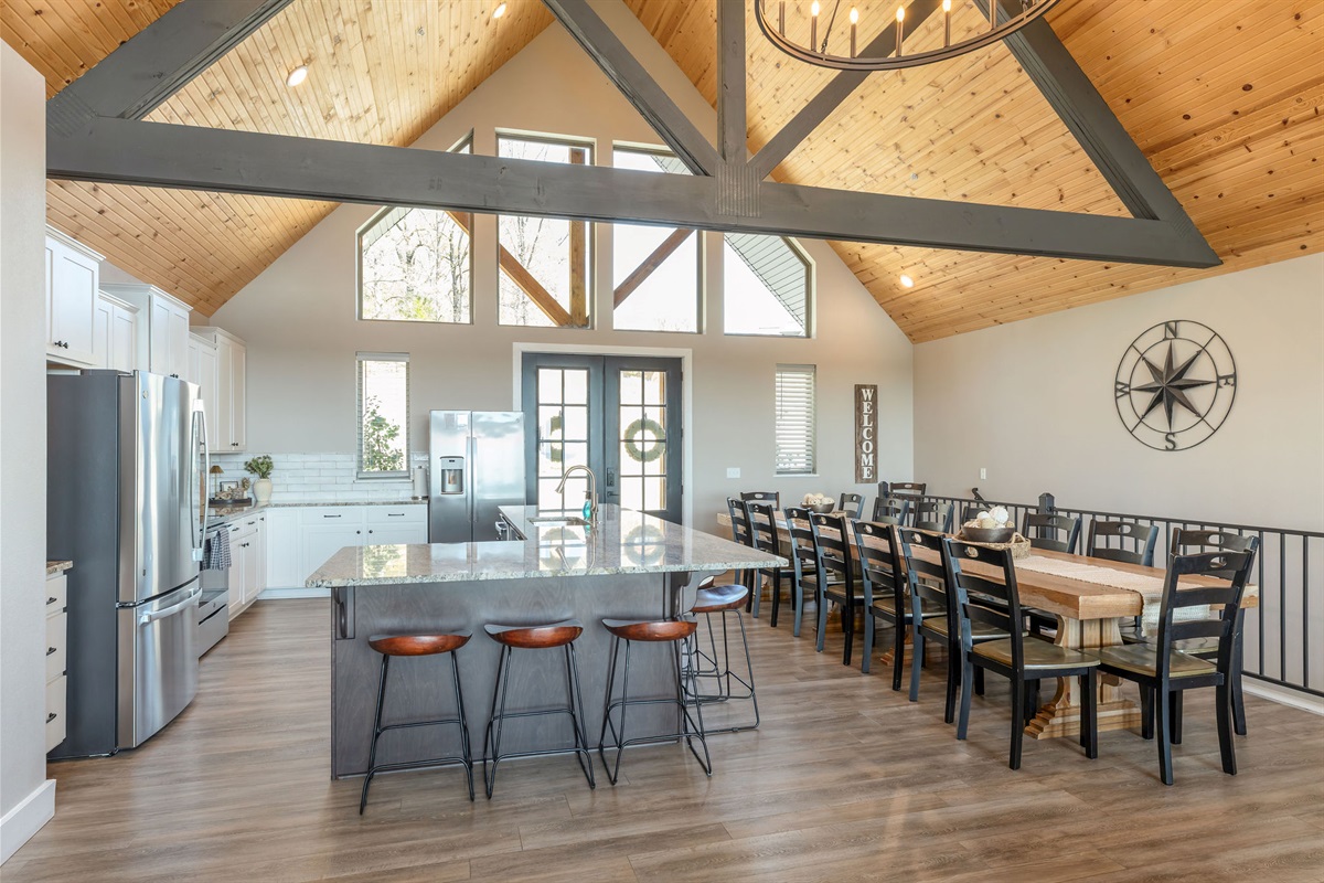 Plenty of seating around the kitchen for the whole family!