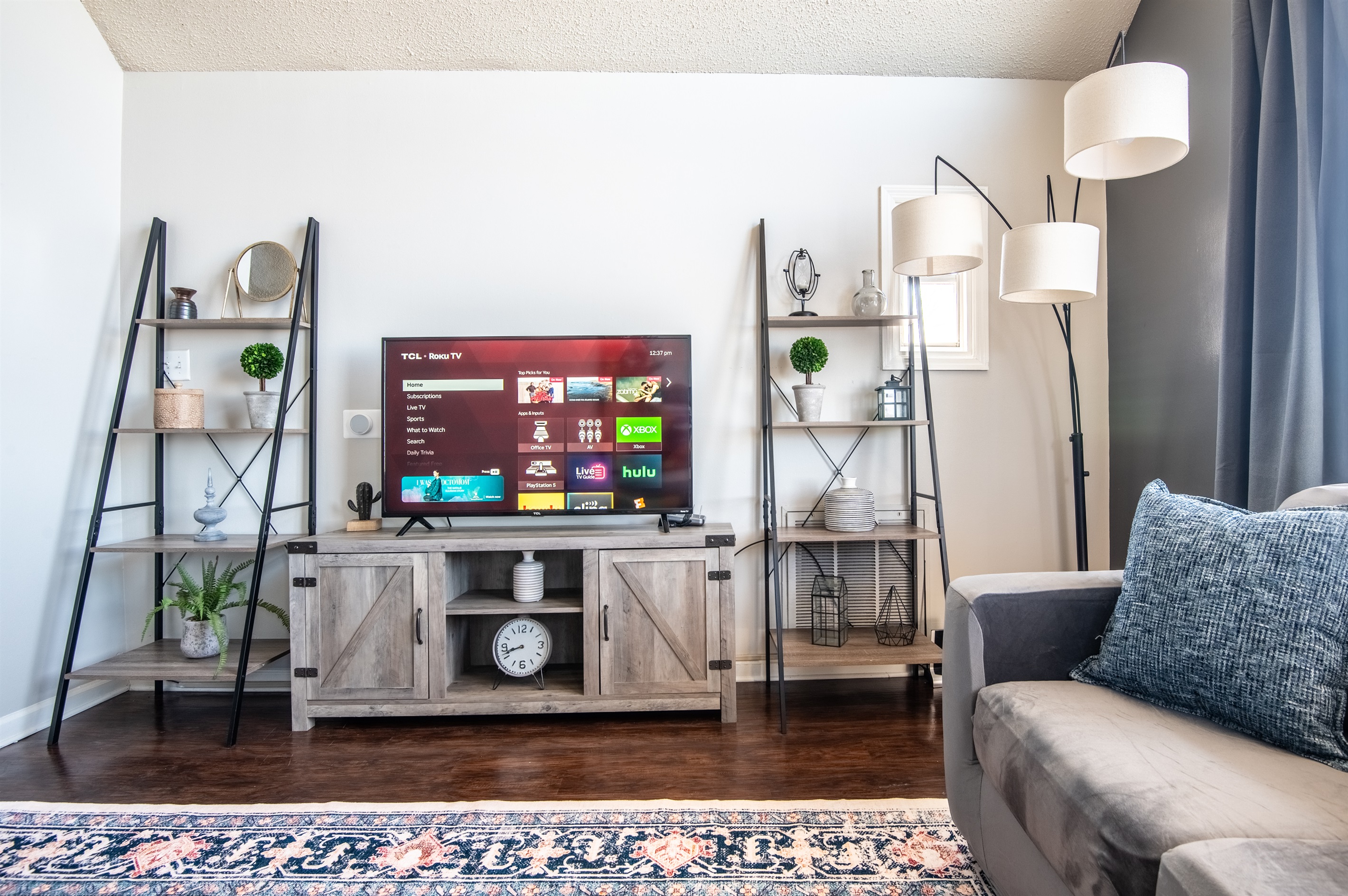 The living room has a loaded smart TV with all your favorite streaming channels available, coupled with fast wifi! Both bedrooms also have their own Smart TVs, as well making every room streaming-friendly.