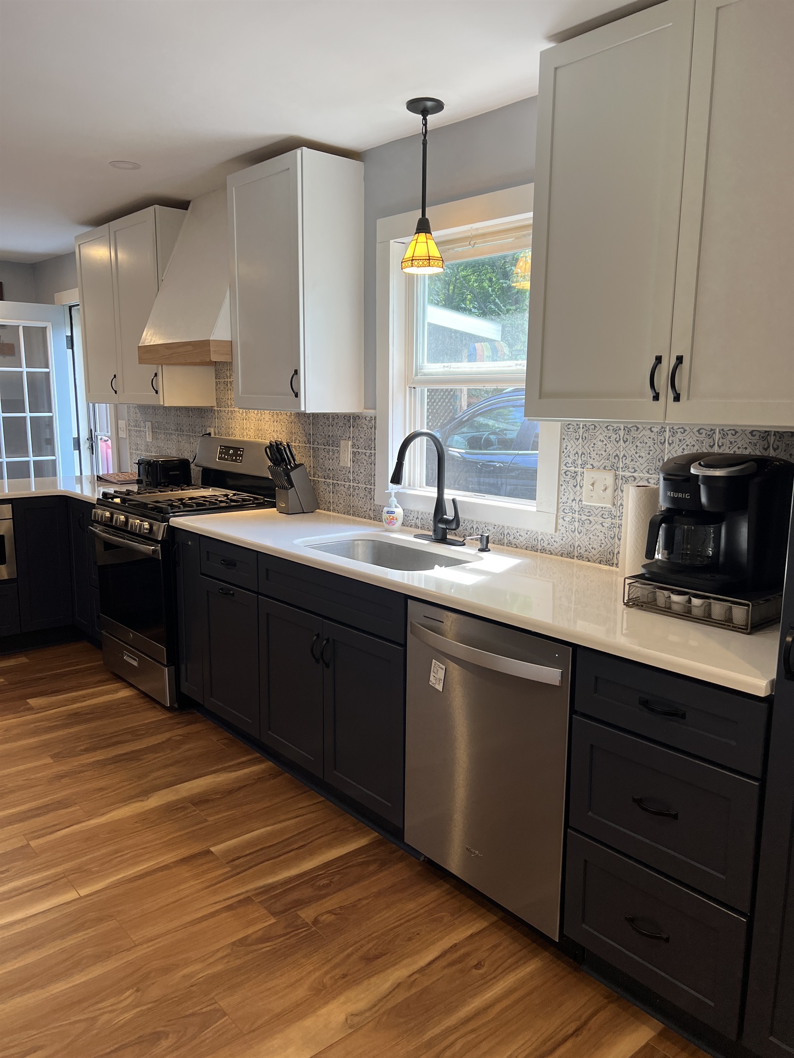 Contemporary kitchen with unique sink!!