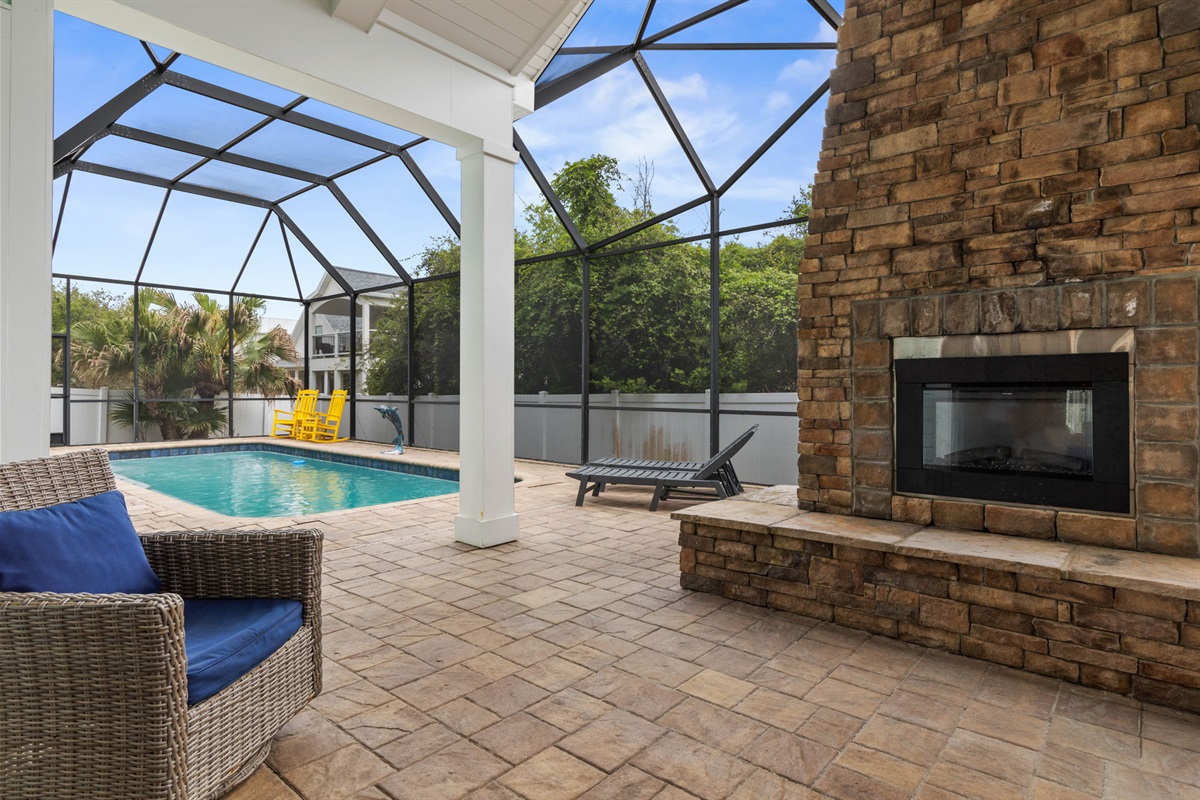 Start the morning with coffee by the outdoor fireplace, spend the afternoon splashing in your private pool, and end the night in the screened lanai making the kind of Florida memories everyone talks about long after checkout.
