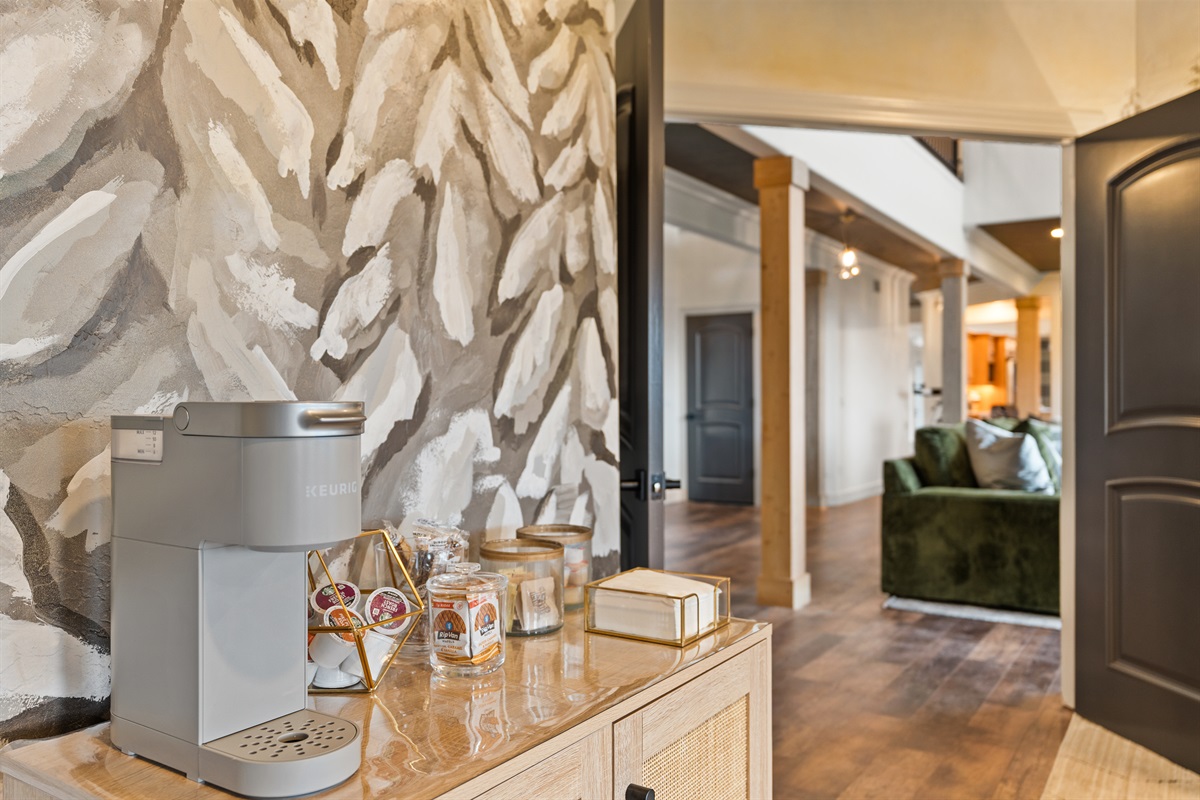 Your very own private coffee bar in the master suite.