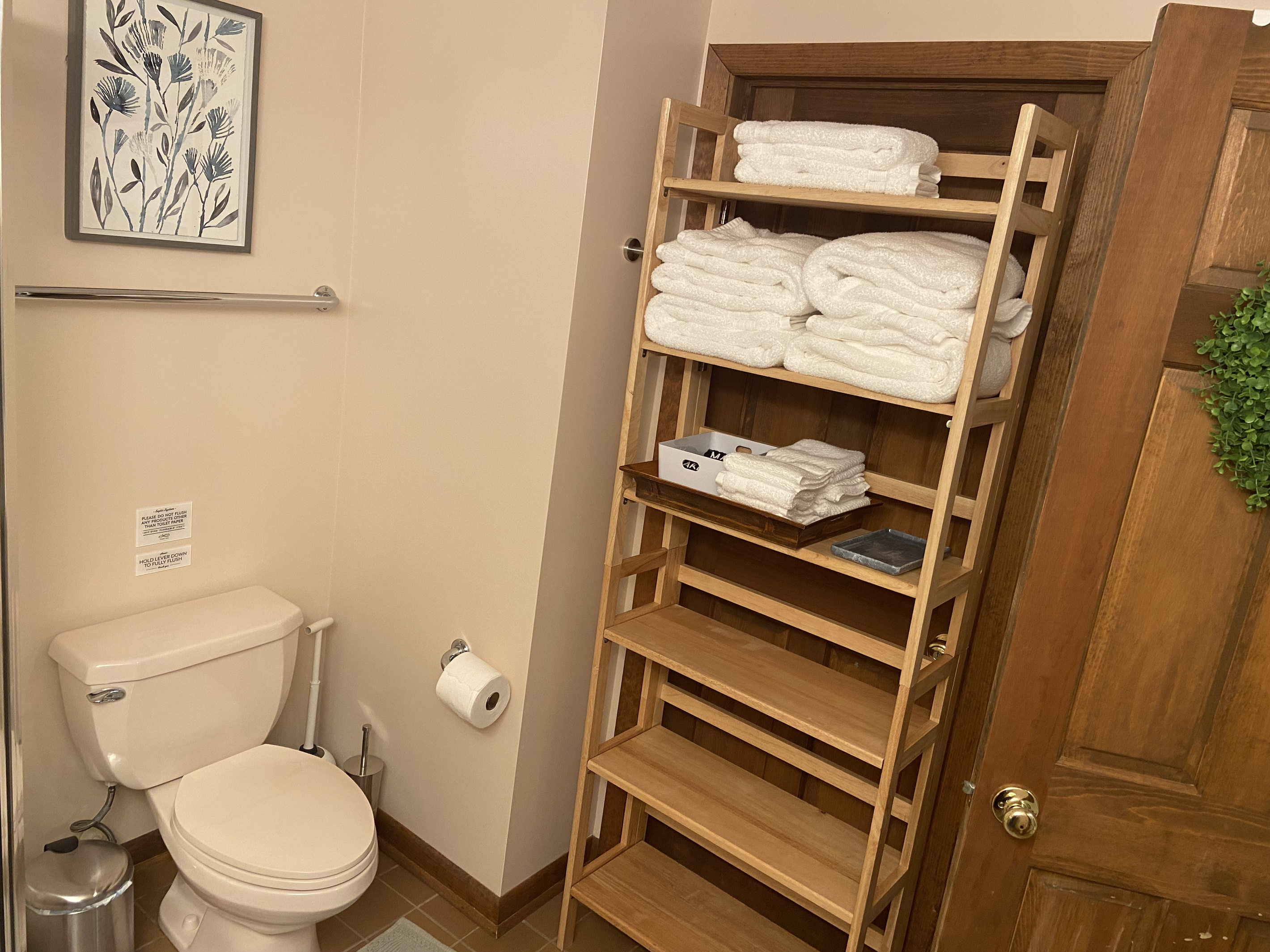 Plenty of storage in the bathroom