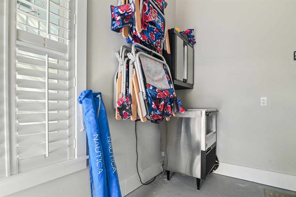 Lots of beach gear for guests