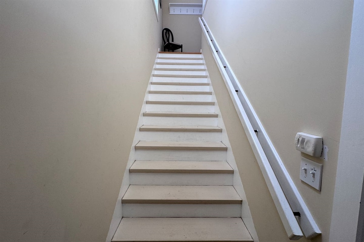 Stairs that go up to the apartment