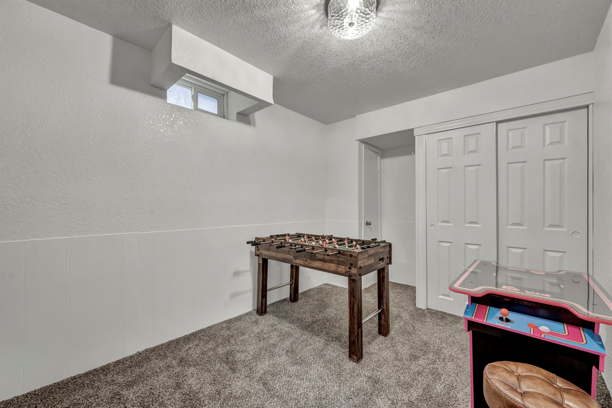 Hang out in the game room.