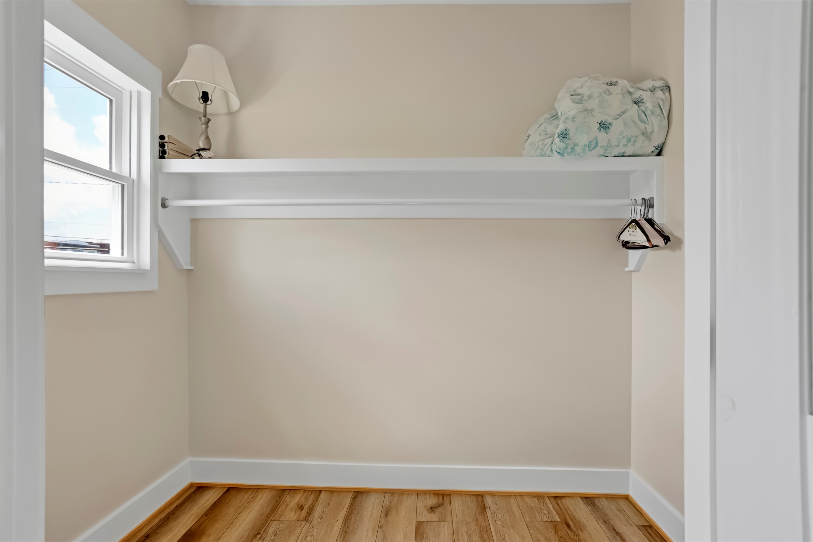 Plenty of closet space keeps your belongings organized and accessible.