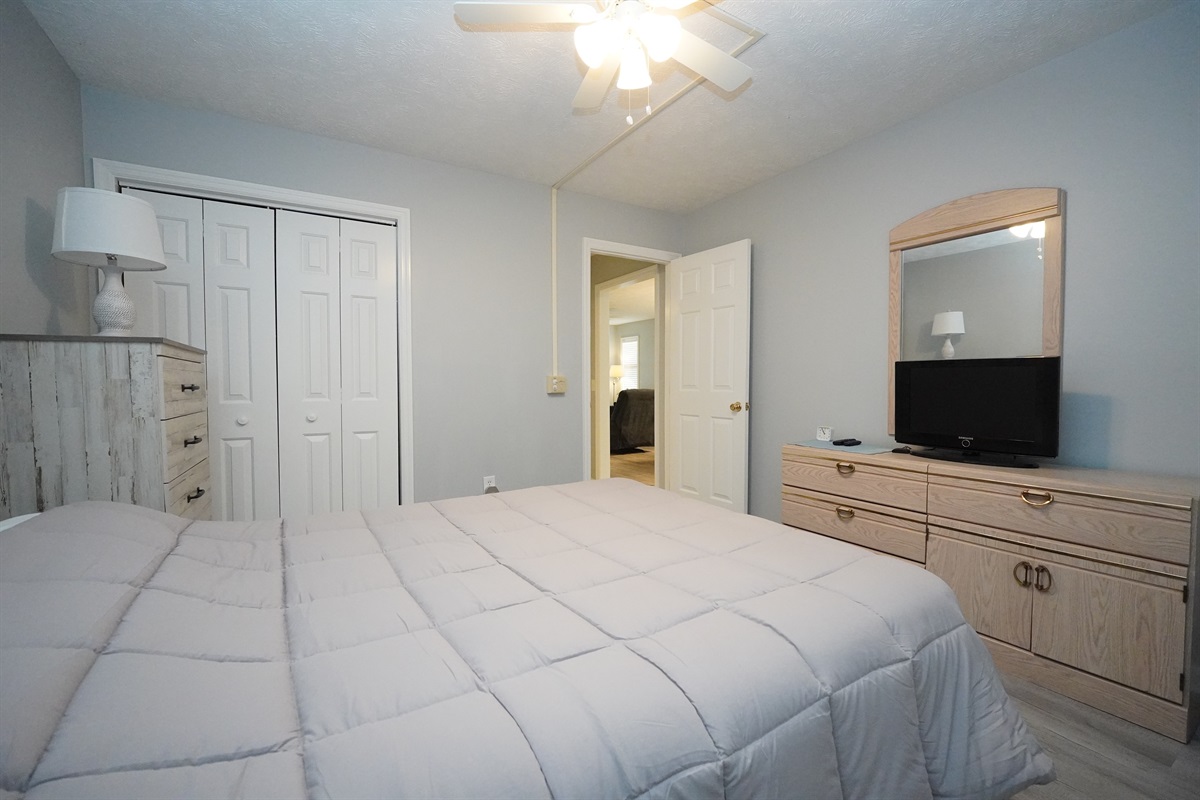 Plenty of storage for personal belongings including dressers and closet