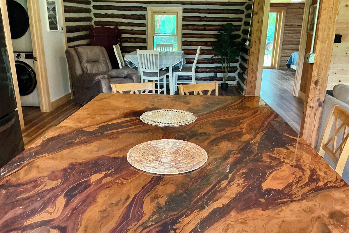 Granite countertop on island