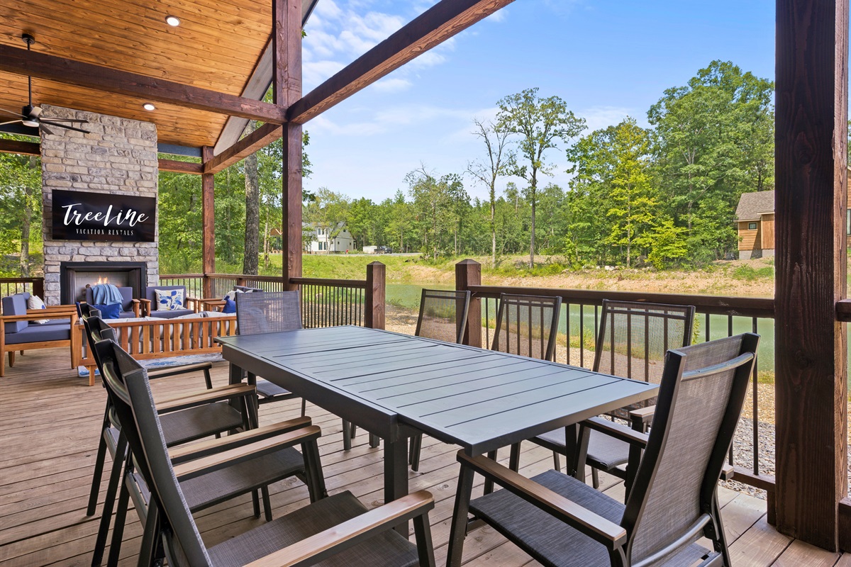 Dine al fresco at our outdoor table setting, offering you a front-row seat to nature's tranquility and the gentle lake breeze.