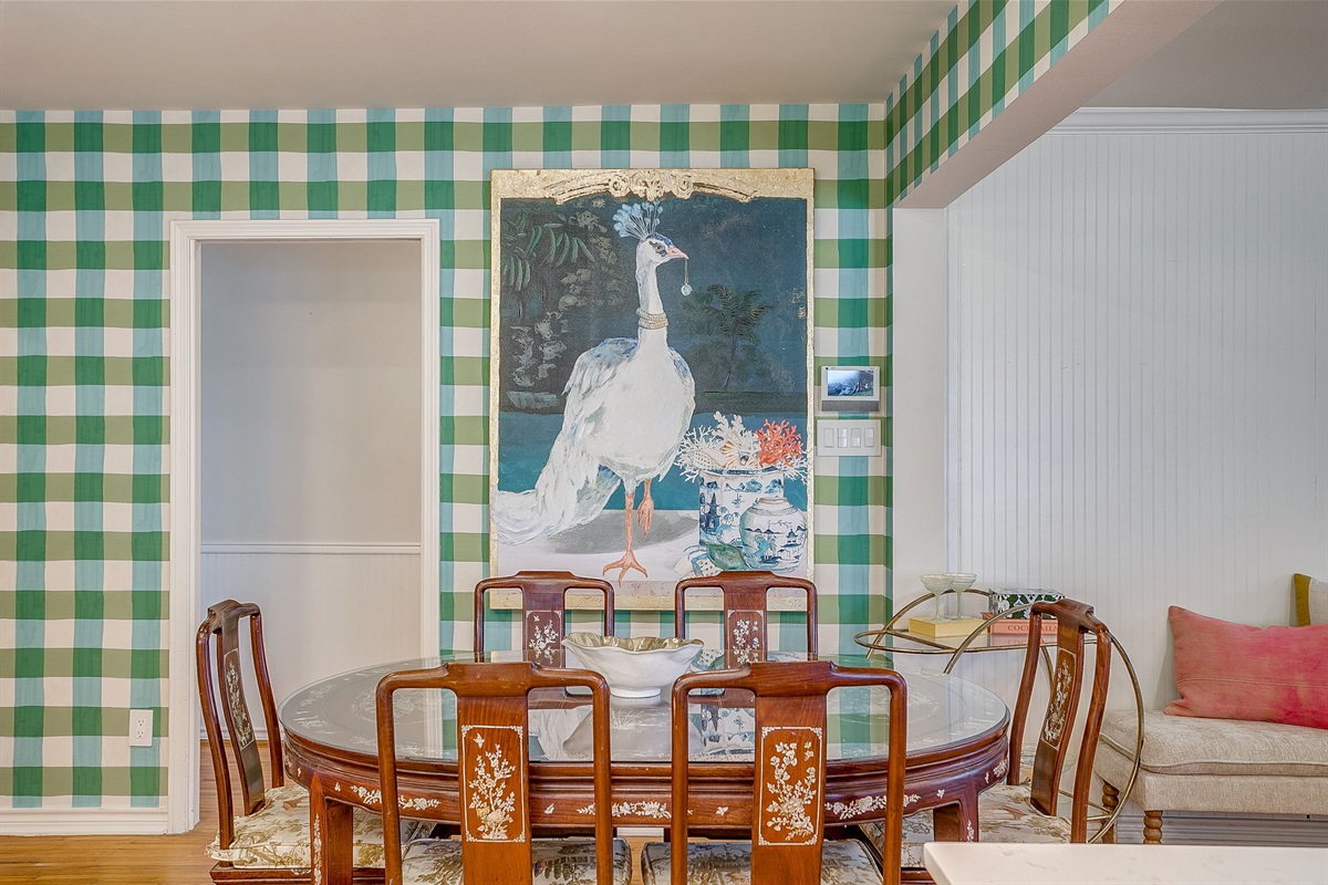 Dining area with seating for six