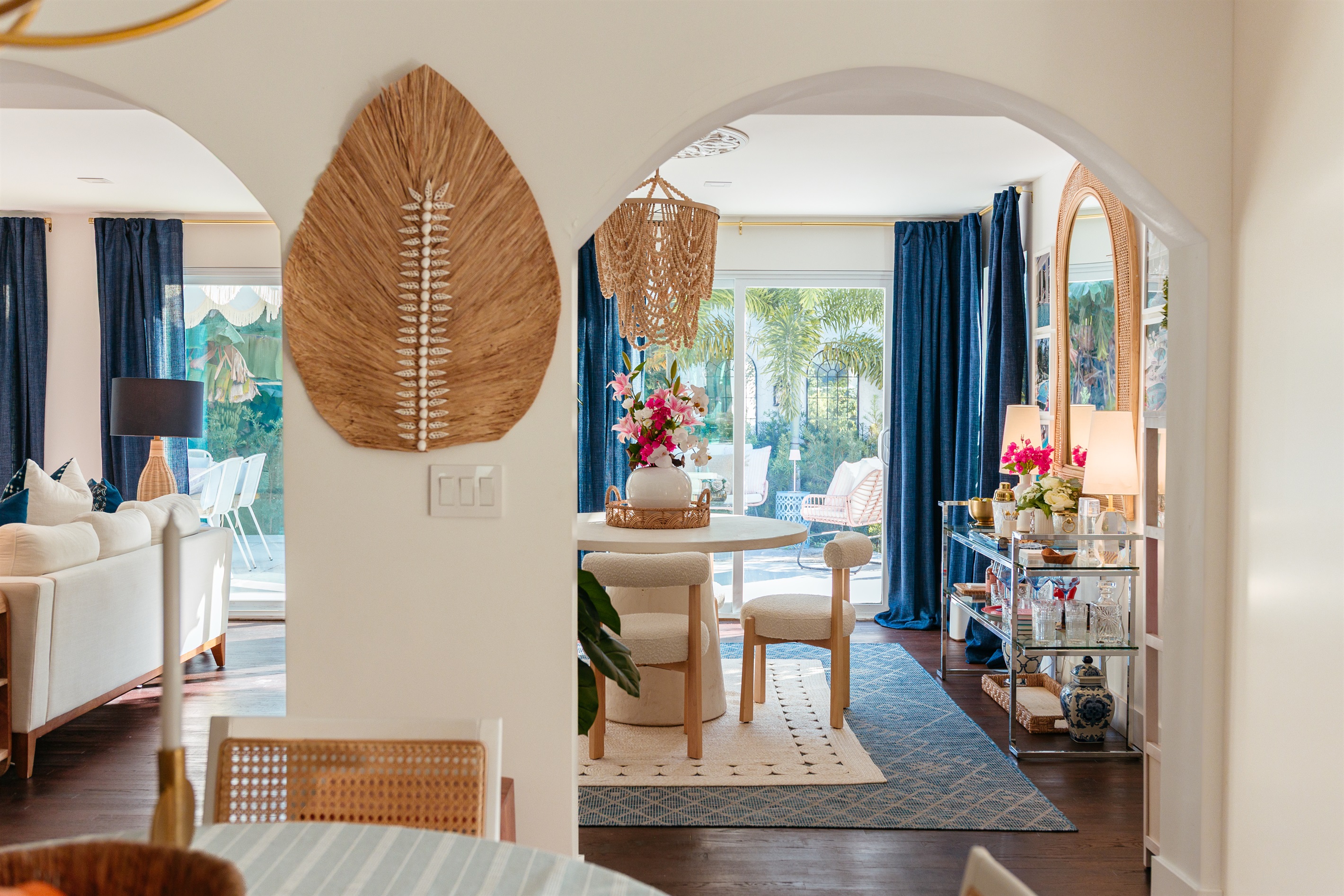 As you journey from the front of the house to the rear, a lovely, tasteful bar area awaits your visit - where many conversations and drinks can be had together.