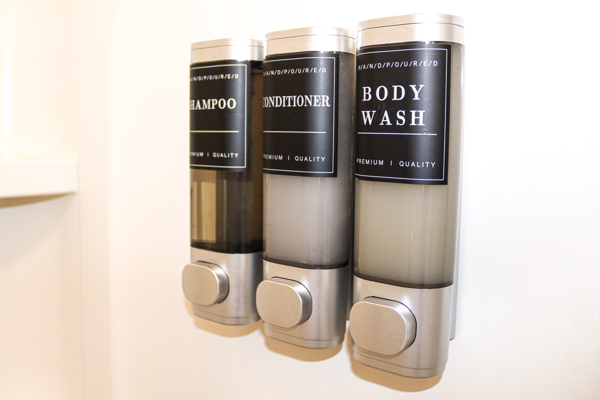 Complimentary Shampoo, Conditioner, and Body Wash in each bathroom shower
