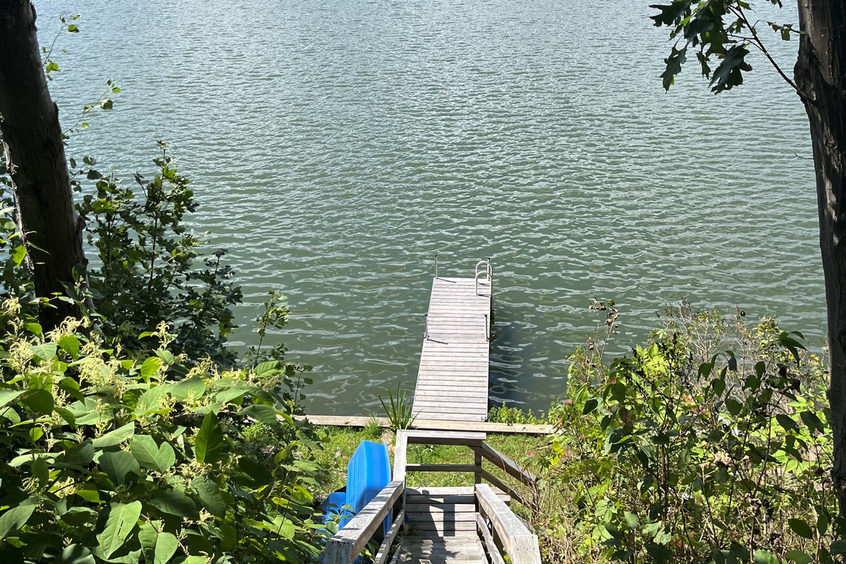 Stairs leading down to the waterfront