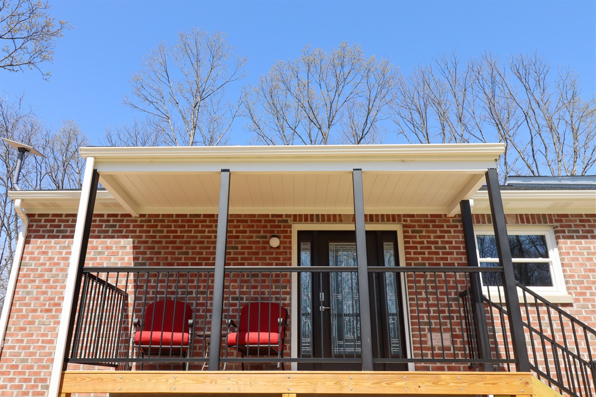 Front entryway with easy to use touchpad entry.