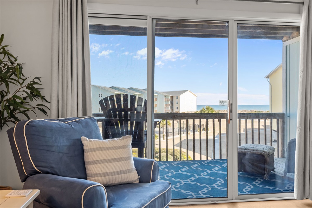 Comfy couch + Ocean breeze
