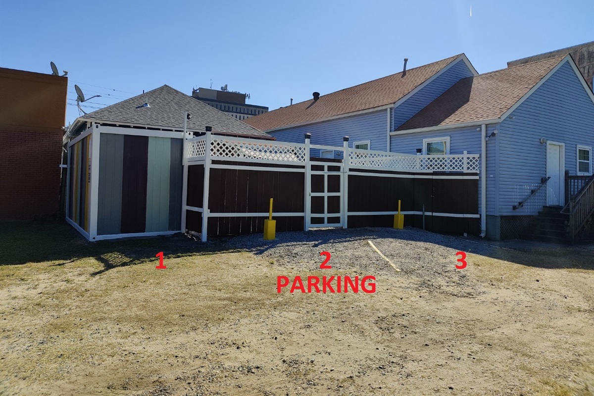 Off street parking for three vehicles.