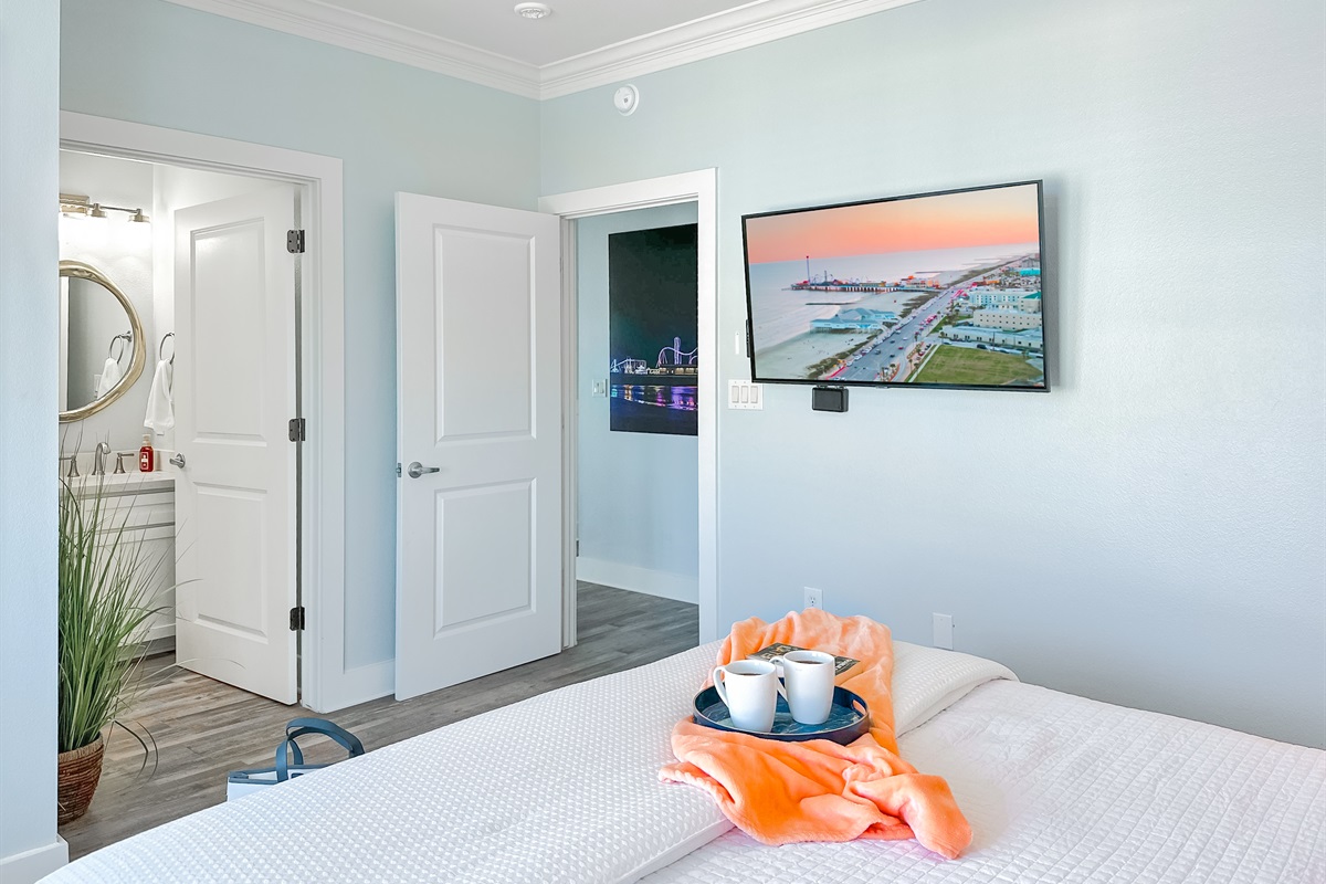 Binge your favorite TV show on the 55&rdquo; Smart TV.