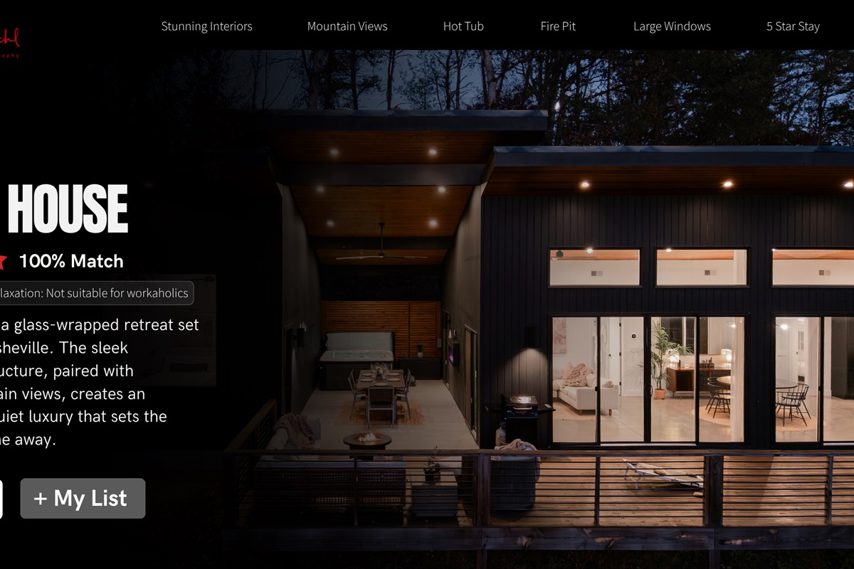 THE GLASS HOUSE Rated R for Relaxation: Not suitable for workaholics. Where Scandinavian design meets sweeping mountain views — and every gathering feels cinematic.