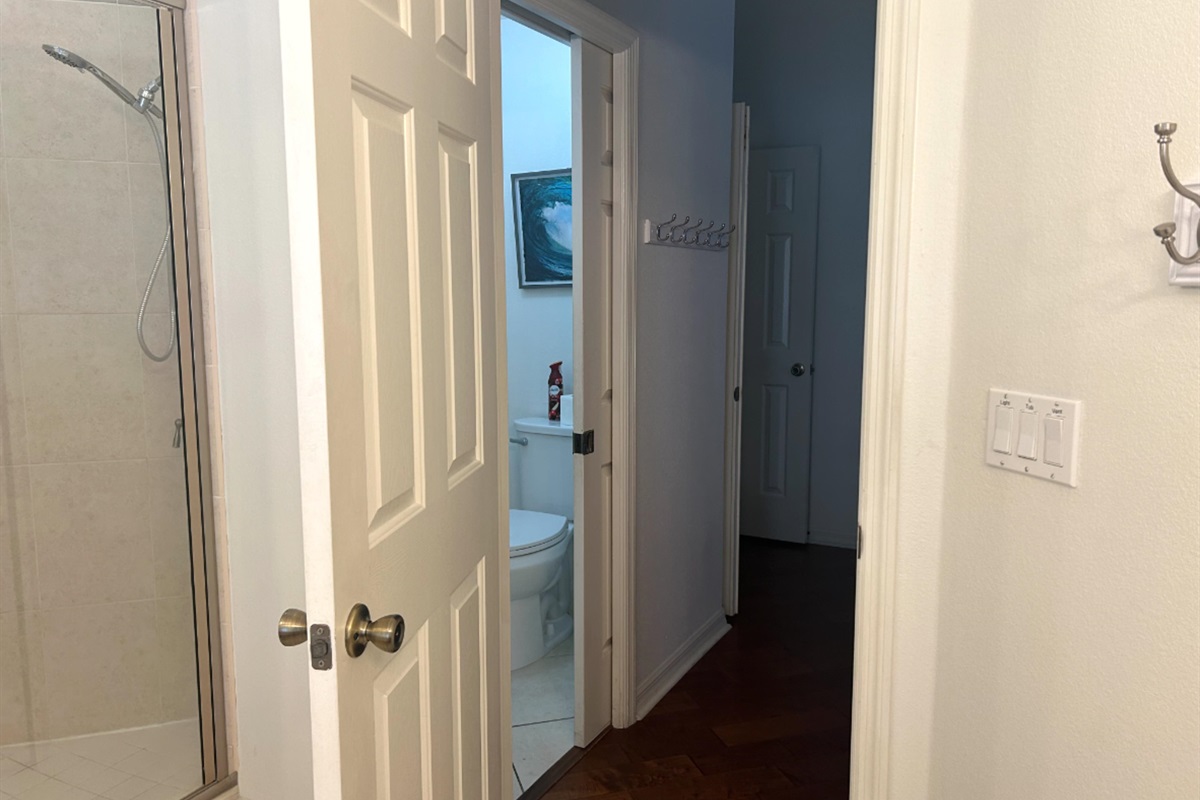 Pocket door to lavatory