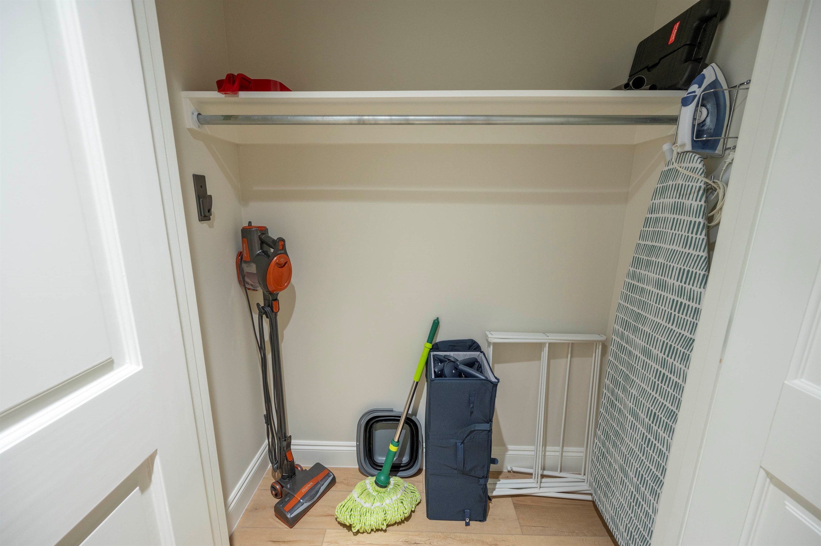 Vacuum, ironing board, toolbox, and pack-and-play available for guests