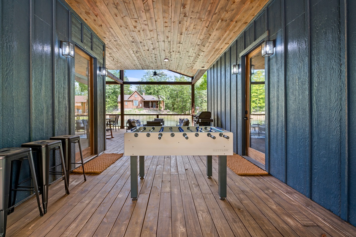 Game on! Challenge friends or family to some foosball fun in our covered outdoor game area, perfect for any weather.