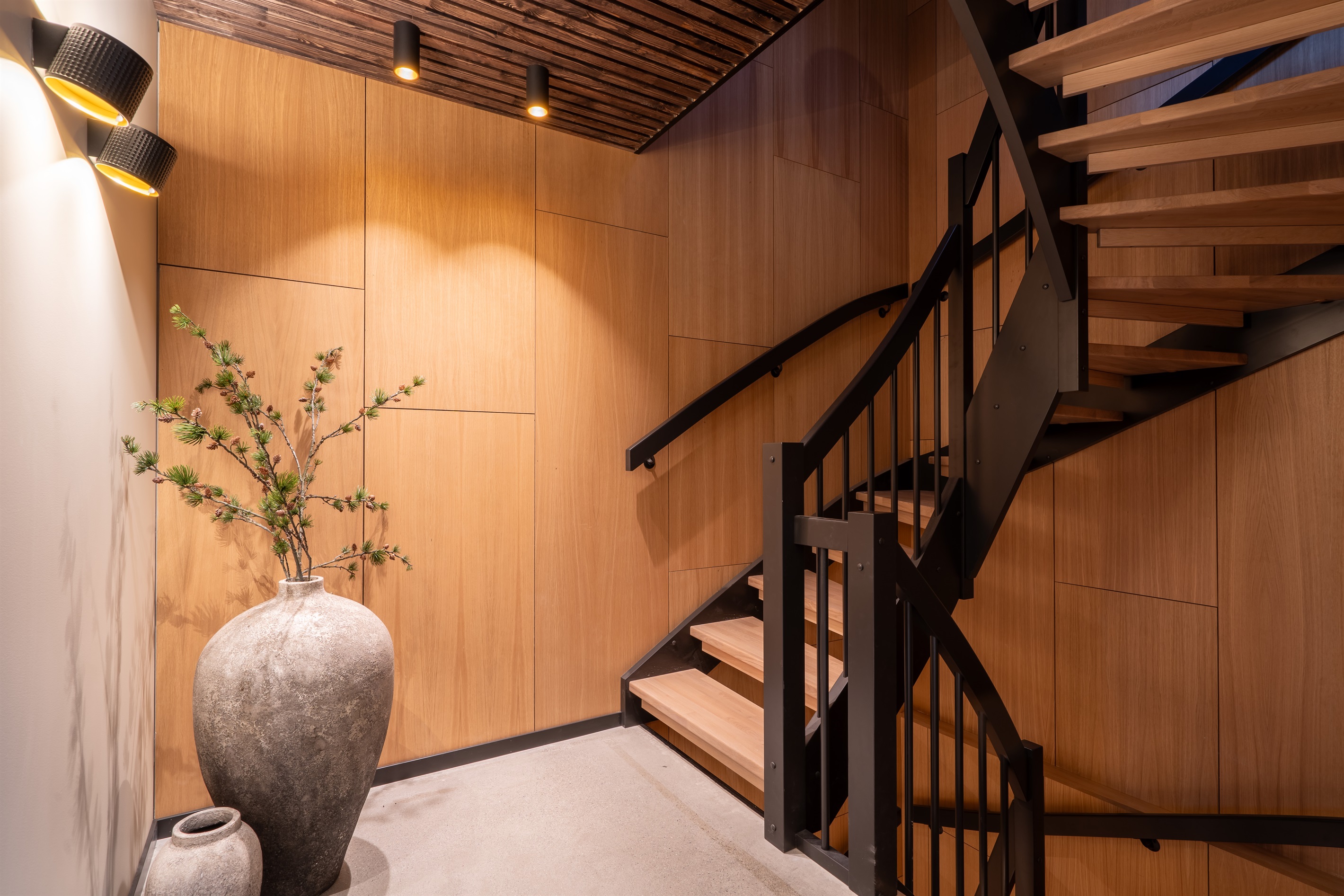 Entrance, stairs up to main floor