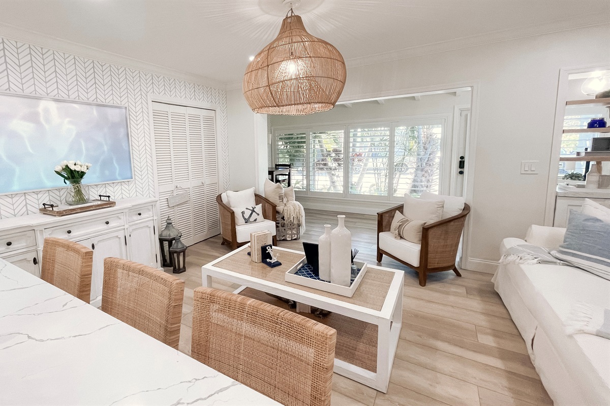 Unwind in an airy space filled with natural light and luxury textures.