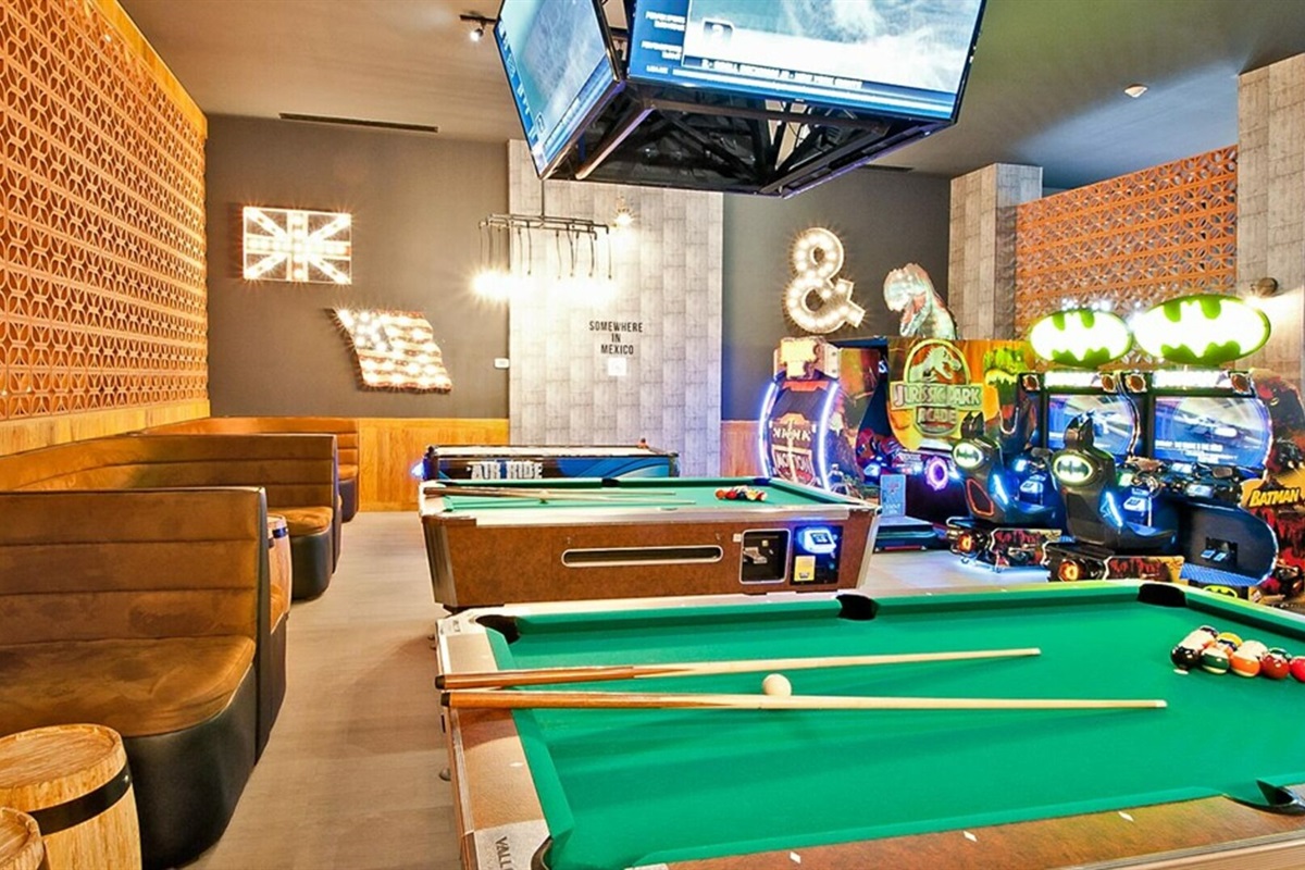 Gameroom at Pueblo Bonito Sunset while staying at the Rose, Vacation Travel Exclusives