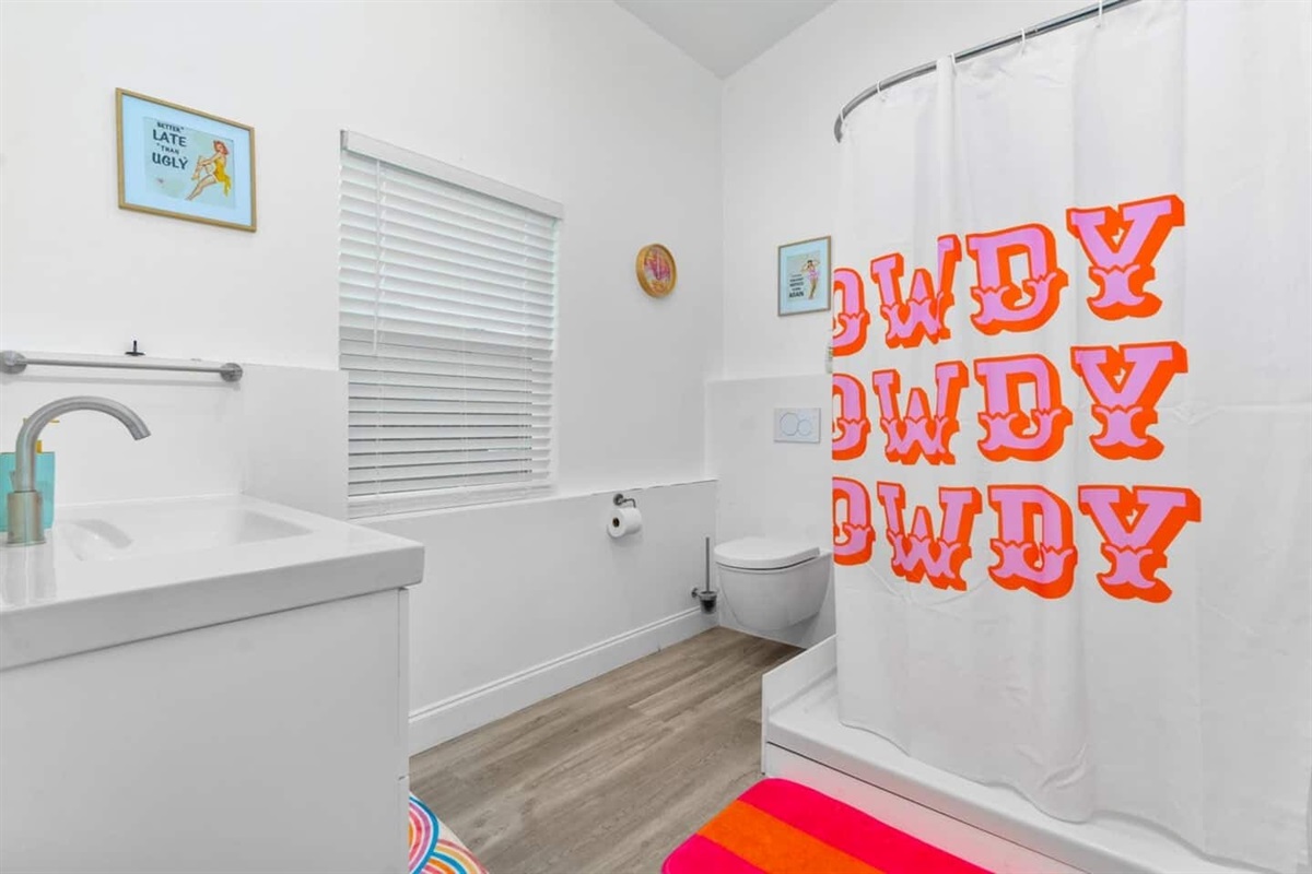 Full bathroom with HUGE shower! 