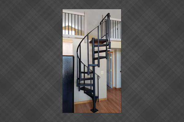 Spiral stairs leading to loft
